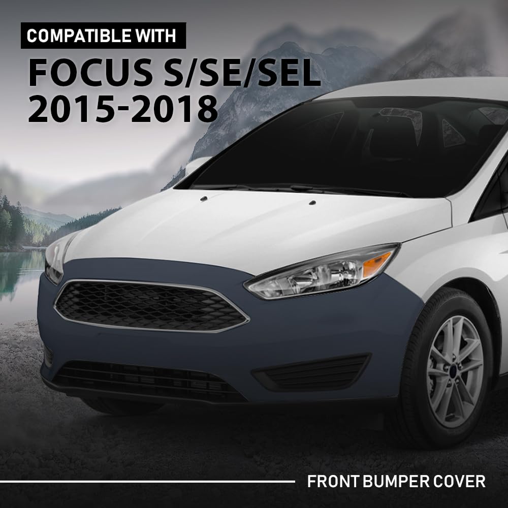 G-PLUS Front Bumper Cover, Compatible with Ford Focus S/SE/SEL 4-Door 2015-2018, FD527664DN, FO1000705