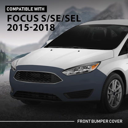 G-PLUS Front Bumper Cover, Compatible with Ford Focus S/SE/SEL 4-Door 2015-2018, FD527664DN, FO1000705