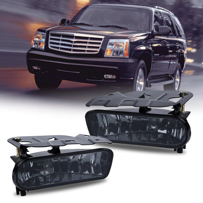 G-PLUS Front Bumper Fog Lights Assembly Compatible With Cadillac 2002 2003 2004 2005 2006 Escalade,Driving Fog Lamps w/ 899 12V 37.5W Bulbs(Smoky Lens)