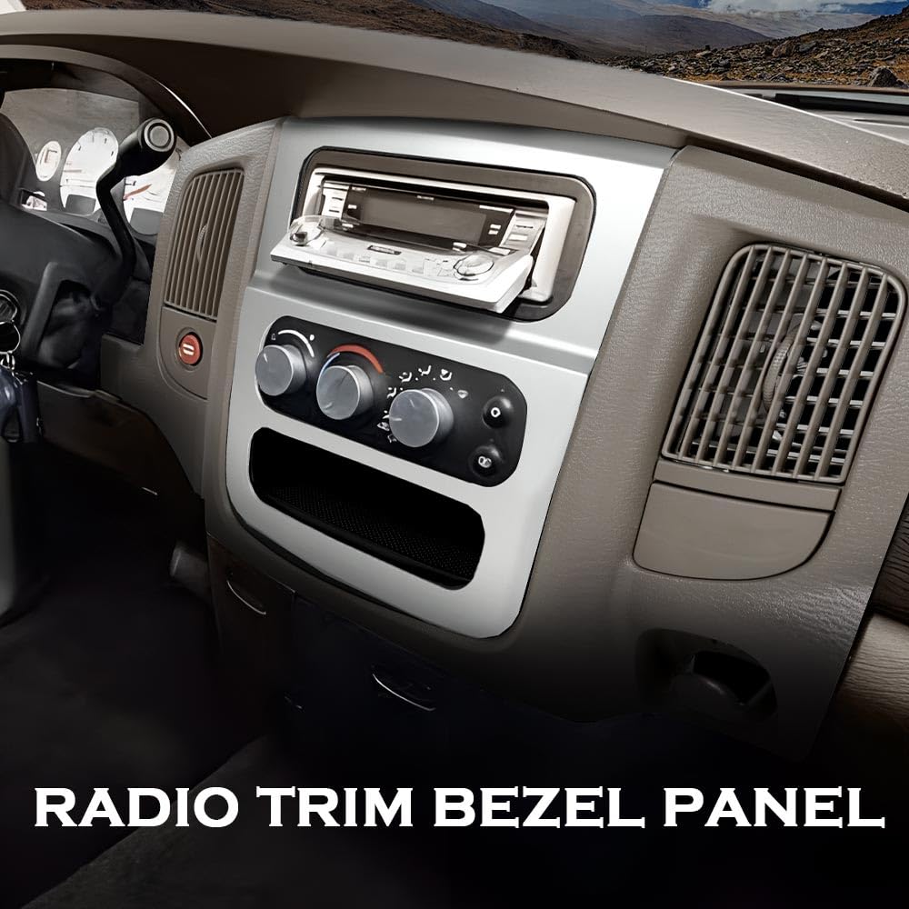 G-PLUS Center Dash Trim Bezel Radio Surround Panel Compatible with Dodge Ram 1500 2002-2005/Fits Dodge Ram 2500 3500 2003-2005 Beige