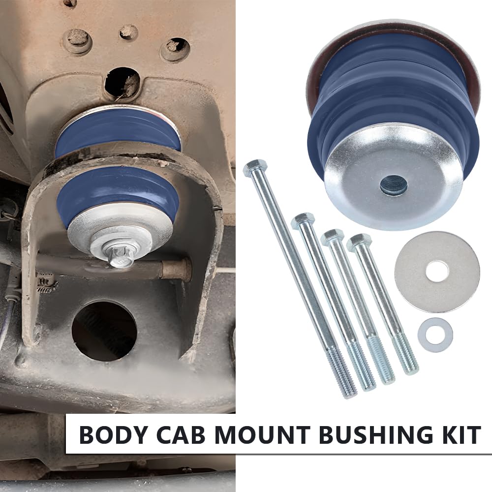 G-PLUS Body Mount Bushing Kit Compatible with Ford F250 F350 Super Duty 2WD and 4WD 2008-2016 Body Cab Mounts & Steel Sleeves & Hardware KF04060BK Blue