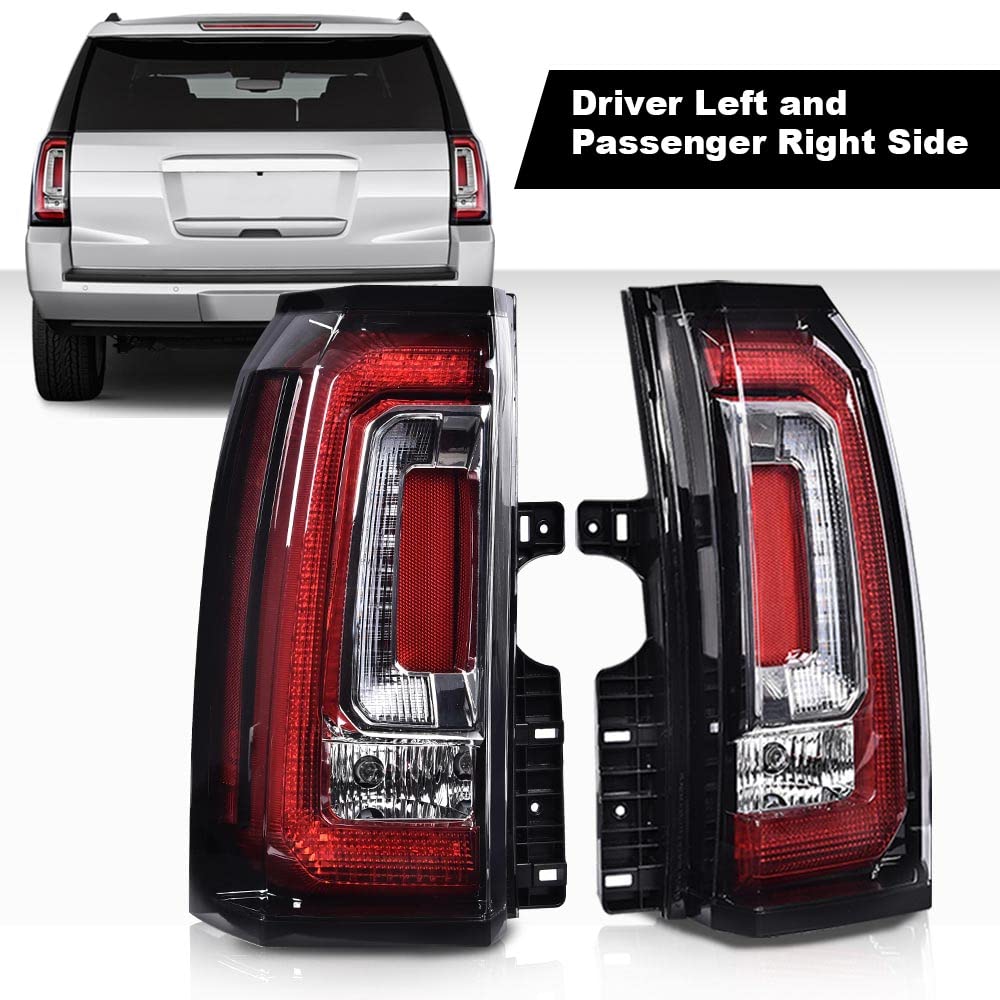 G-PLUS LED BAR Tail Lights Fit GMC Yukon/Yukon XL 2019-2020/Fit GMC Yukon/Yukon XL (Denali, SLE, SLT) 2015-2018 Driver & Passenger Rear Lamps Brakelights Luces Traseras, Faros TraserosAssembly