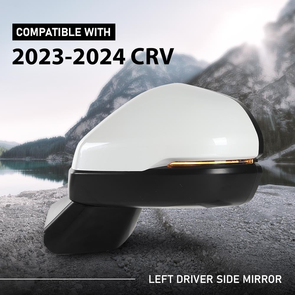 G-PLUS Power Heated Mirror w/Turn Signal Left Driver Side Compatible with Honda CRV 2023-2024 Power Folding 76258-3B4-H11 76208-3B4-H11 White