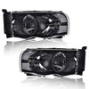 G-PLUS Headlights Assembly Compatible with Dodge Ram 1500 2002-2005/Compatible with Dodge Ram 2500 3500 2003-2005 Headlamps Pair Clear Lens Black Housing Clear Reflector,faros delanteros