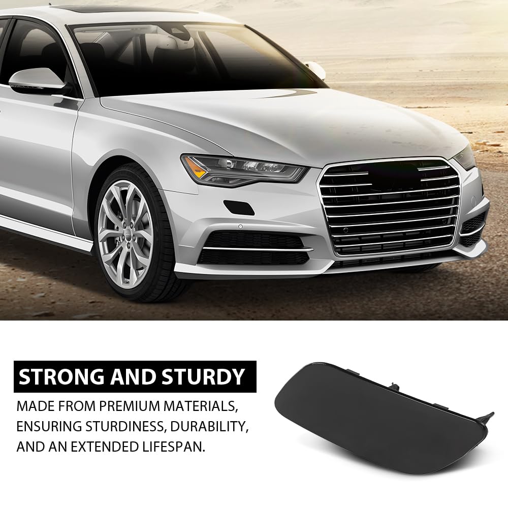 G-PLUS Pair Front Bumper Headlight Washer Cover Cap, Compatible with Audi A6 C7 2012-2017, Left Driver & Right Passenger Side 2PCS, 4G0955275, 4G0955276