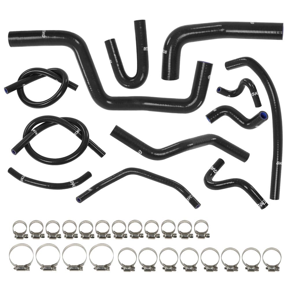 G-PLUS Silicone Radiator Hose Kit w/Clamps Compatible with Honda/Acura Integra DC4 DB7 RS LS GS SE with B18B1 Engine 1994-2001 Black