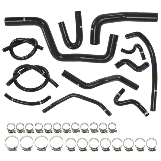 G-PLUS Silicone Radiator Hose Kit w/Clamps Compatible with Honda/Acura Integra DC4 DB7 RS LS GS SE with B18B1 Engine 1994-2001 Black