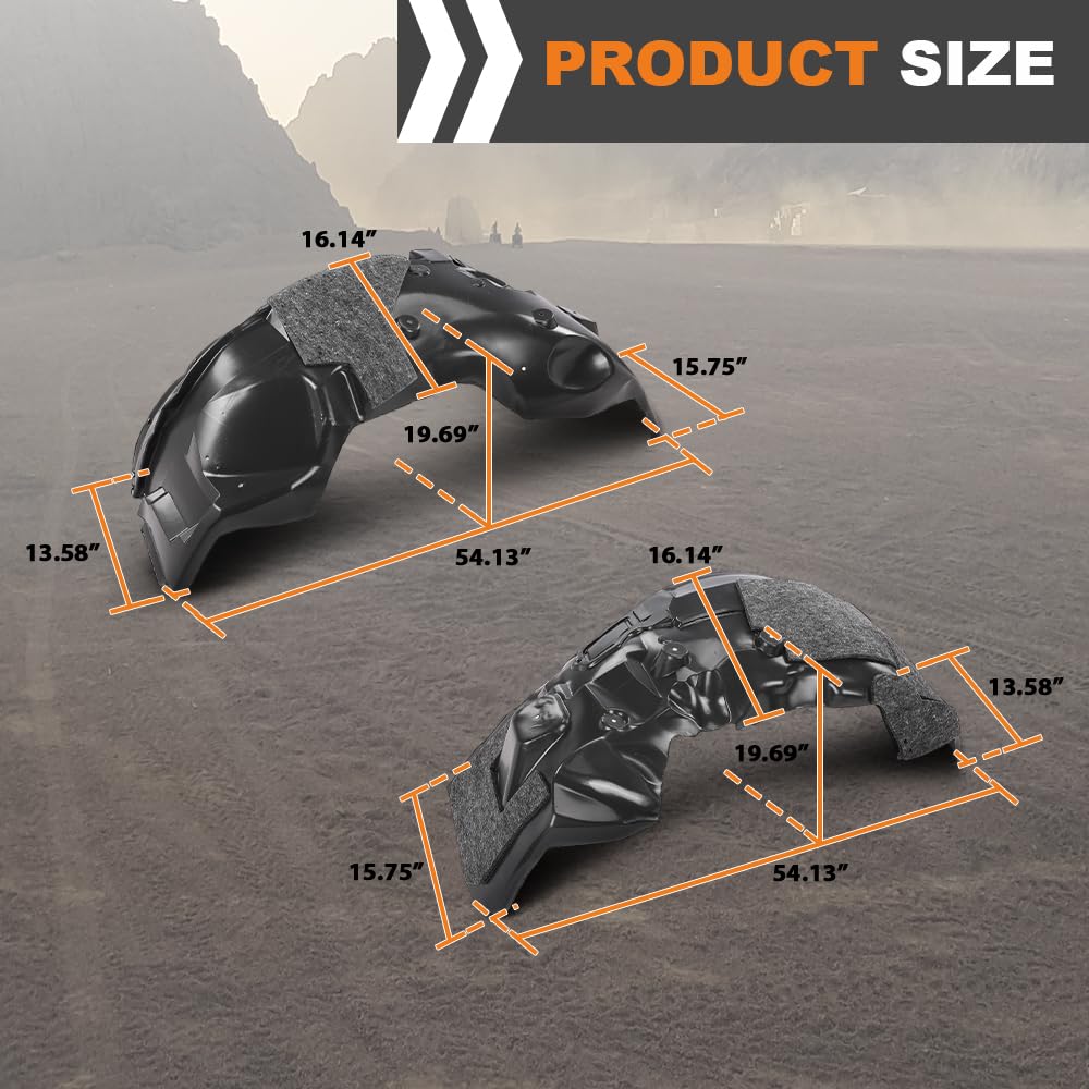 G-PLUS Front Inner Fender Liner Set Compatible with Dodge Ram 2500 3500 2019-2022 CH1248208, CH1249208, 68361450AB, 68361451AA Black