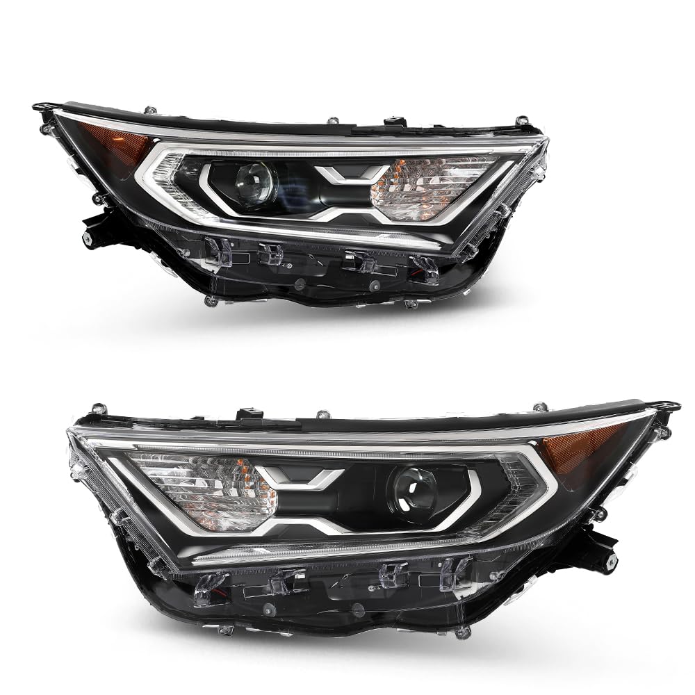 G-PLUS LED Headlights Assembly Front Headlamps Left & Right Pair Compatible with Toyota RAV4 XLE Hybrid XSE/Limited 2019-2022 81150-0R162, 811500R162,faros delanteros