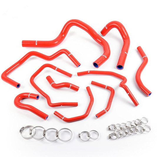 G-PLUS Silicone Radiator Coolant Hose Pipe Kit Clamps Compatible With 1998-2001 Honda CRV MK1, Red