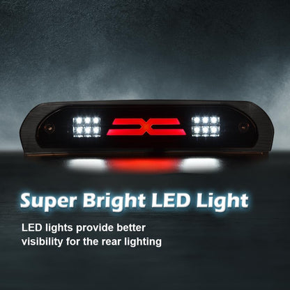 G-PLUS LED Third Brake Light Compatible With Dodge RAM 2002 2003 2004 2005 2006 2007 2008 2009, 3RD LED Bar Brake/Cargo Light,Type X Smoky lens Black Housing