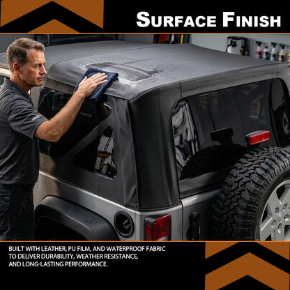 G-PLUS Soft Top w/o Tinted Window Compatible with Jeep Wrangler JK Unlimited 4 Door 2007-2009 9080235, 9085235 4PCS Black
