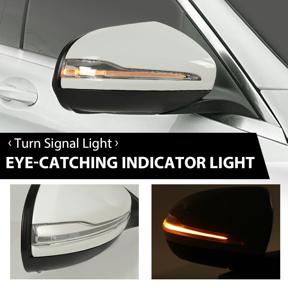 G-PLUS Rear View Mirror w/Blind Spot Right Passenger Side Compatible with Benz X253 Class GLC300 GLC350 2016-2021 2538101416 2538103500 White