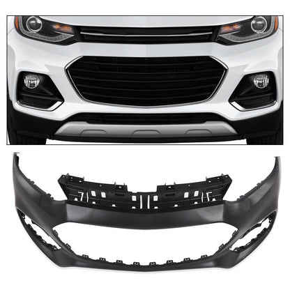 G-PLUS Upper Front Bumper Cover Primered Compatible with Chevy Trax 2017-2020 42537718 GM1014131 Black