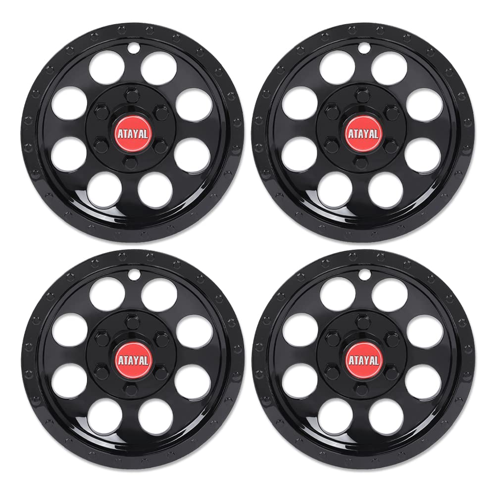G-PLUS 10" Black Wheel Cover Hub Caps Compatible with EZGO Club Car and Yamaha Golf Cart Hubcaps Set of 4