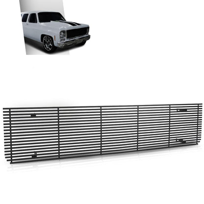 G-PLUS Front Bumper Billet Grille Stainless Compatible with Chevy Blazer Suburban C/K Pickup 1973-1980, Fit GMC C/K Pickup Suburban 1973-1980 Black Grill