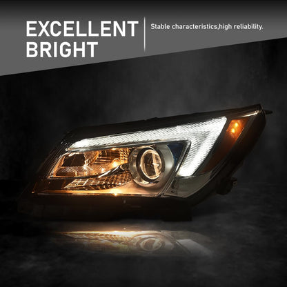 G-PLUS LED One Left Driver Side Headlight Compatible with Buick LaCrosse 2014 2015 2016 DRL Headlamp w/Bulbs Halogen Clear Lens Chrome Housing Amber Reflector Bumper Headlamps,faros delanteros