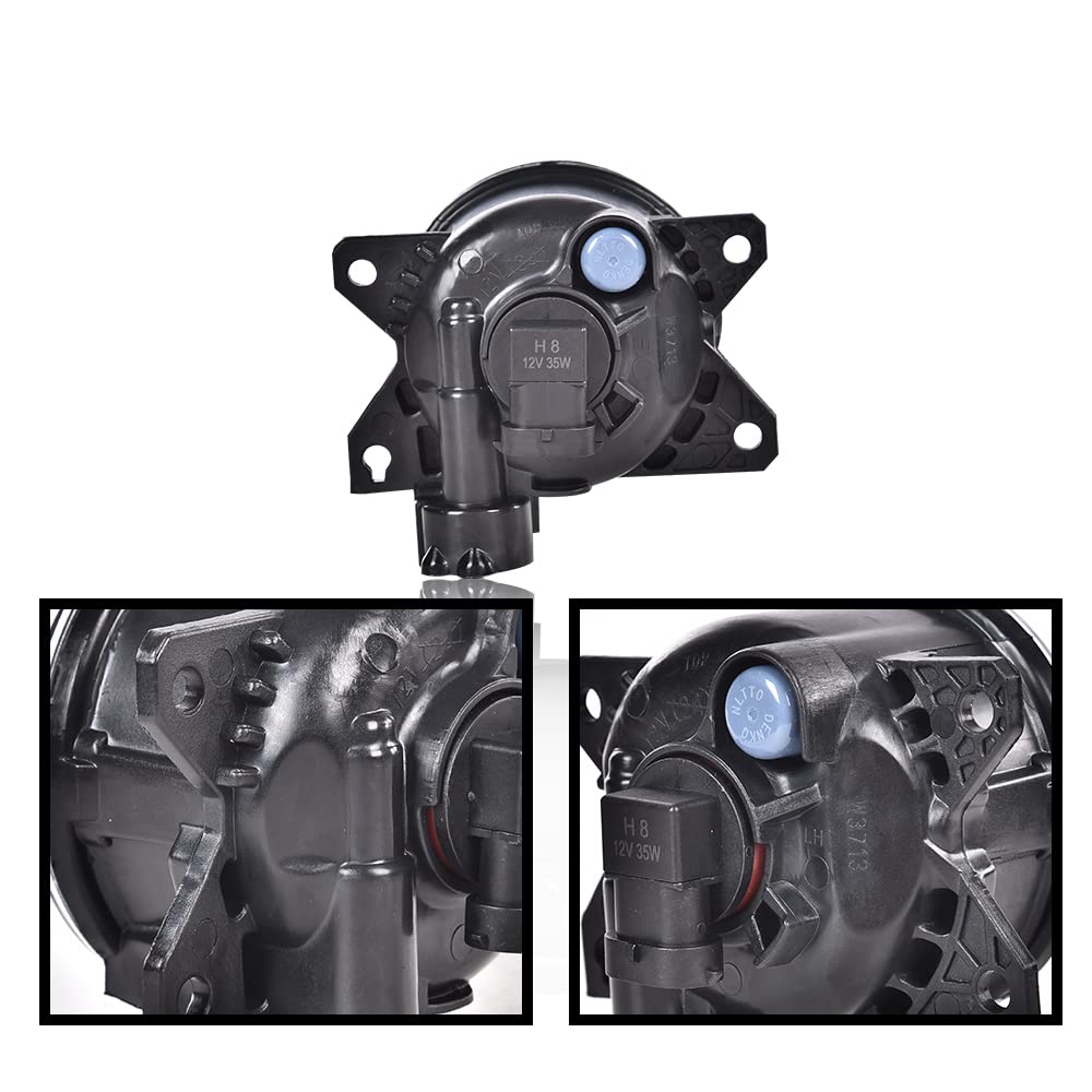 G-PLUS Front Fog Lights Lamps Compatible with Honda 2018-2020 Fog Lights Assembly Set L/R Side Assembly Driver & Passenger Side Fog Lamps Set Black Left Right