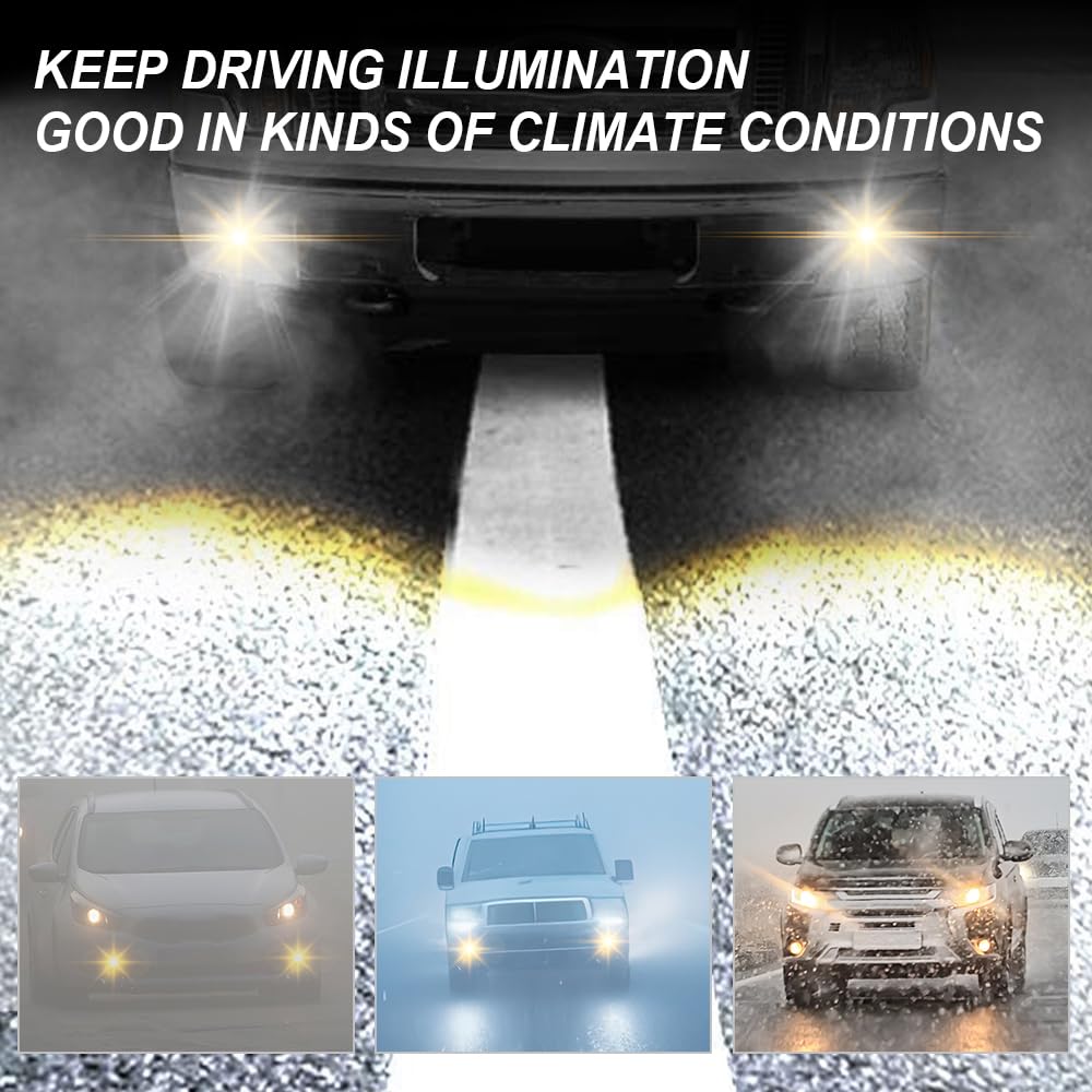 G-PLUS Bumper LED Fog Lights Compatible With 2011-2014 Ford F150, (NOT For SVT Raptor Models), Driving Fog Lamps w/Switch/Bracket/Bulbs Pair (Smoky lens)