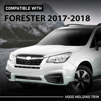 G-PLUS Hood Molding Trim Moulding Chrome Compatible with Subaru Forester 2017-2018 91121SG210, 91121SG211