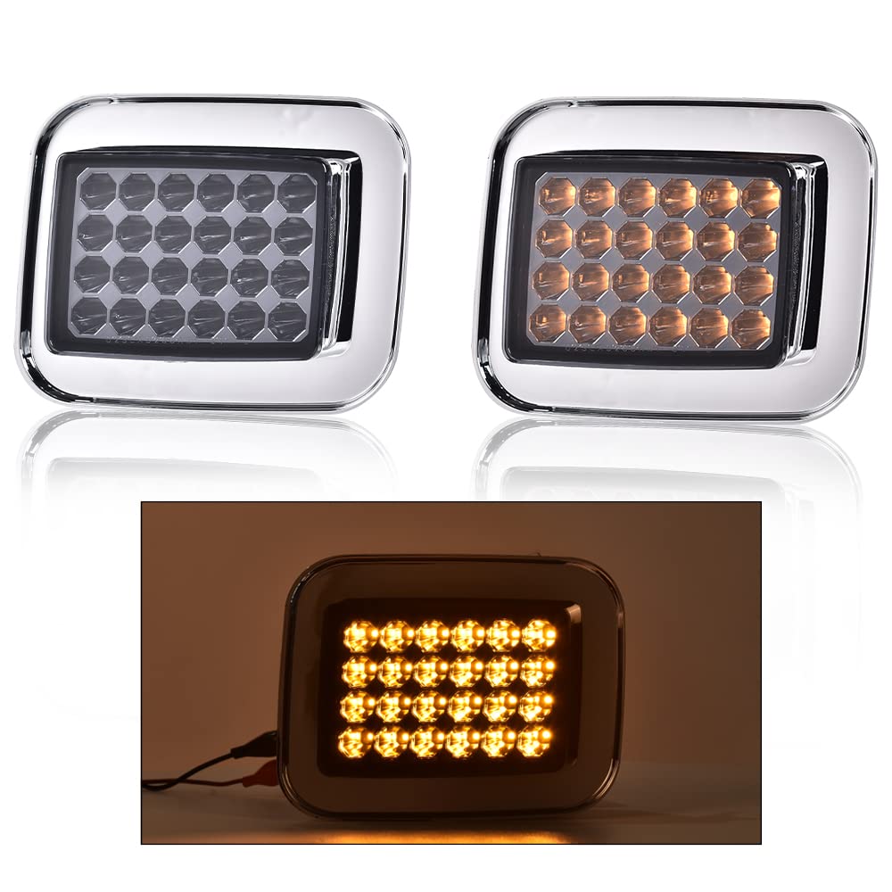 G-PLUS LED Front Park Signal Lamp Compatible with 2003-2009 Hummer H2 Left Right LED Corner Signal Lights Parking Lamps Turn Signal Marker Light Front Fender Replacement 2pcs 15060529