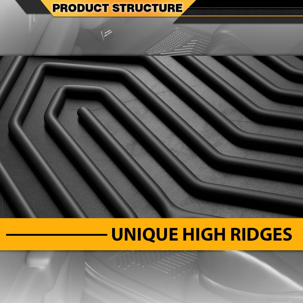 G-PLUS TPE Cargo Liners Compatible with Honda CRV 2023 2024 2025(Include Hybrid) Full Cover Protection All Weather, Floor Liners Car Accessories Black 1st & 2nd & 3rd Row 4PCS