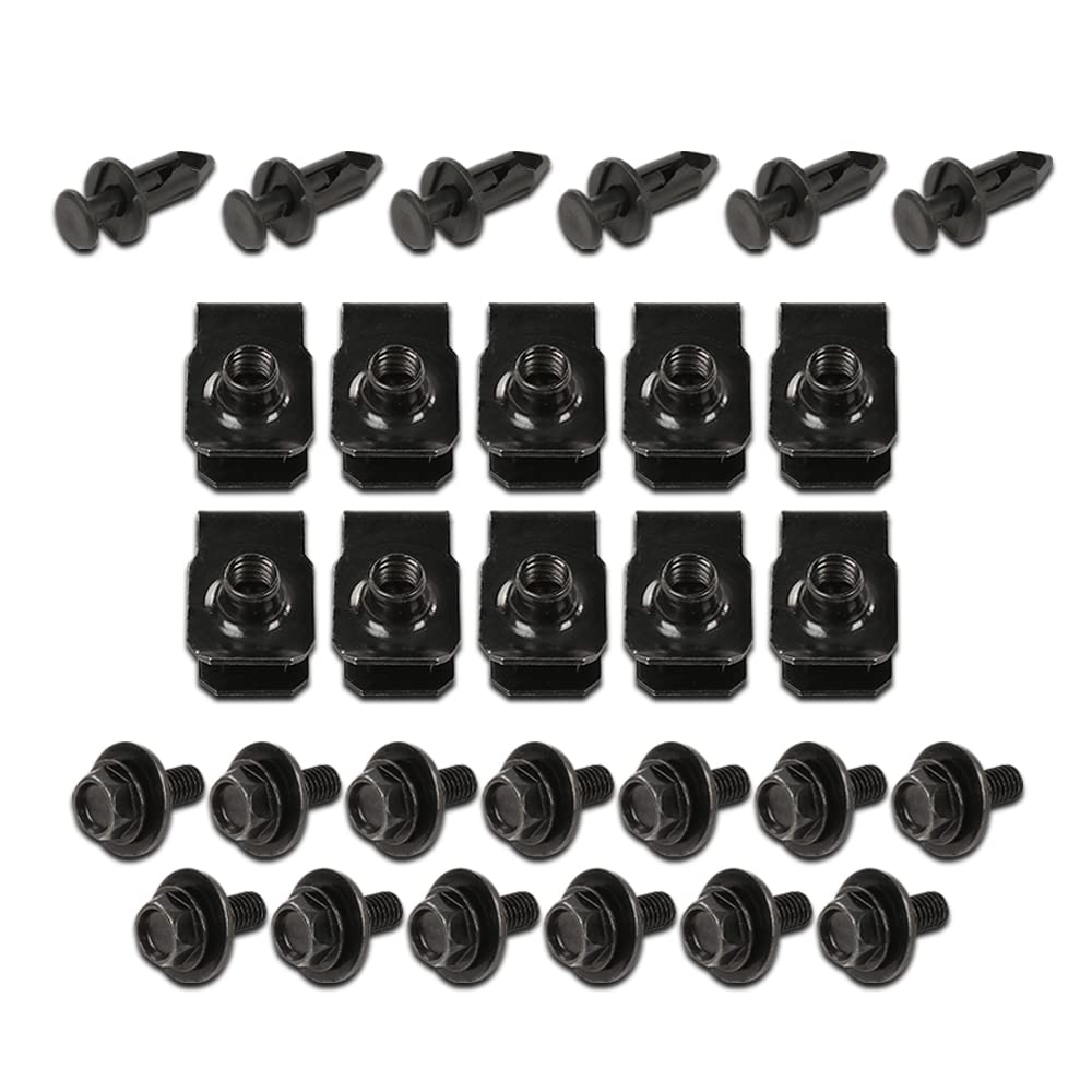 G-PLUS 28PCS Engine Splash Shield Body Fender Bolts Screws Compatible with 350z 370z Infiniti G35 G37 FX35 FX45 Splash Shield Fender Bolts Bumper Clip Rivets kit