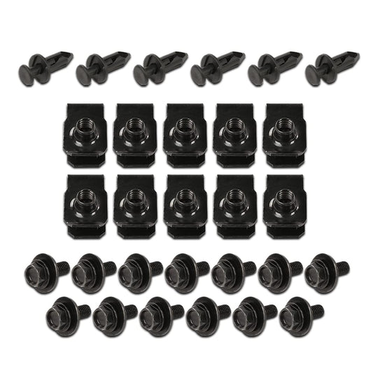 G-PLUS 28PCS Engine Splash Shield Body Fender Bolts Screws Compatible with 350z 370z Infiniti G35 G37 FX35 FX45 Splash Shield Fender Bolts Bumper Clip Rivets kit