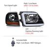 G-PLUS LED DRL Headlights&Corner Parking Lights Fit Ford Expedition 1997-2002/Fit Ford F150 1998-2003/Fit F250 1997-1999 Clear Lens Black Housing Amber ReflectorBumper Headlamps,faros delanteros