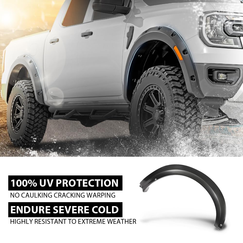 G-PLUS Front Right Fender Flare Compatible with Ford F150 Raptor 2017 2018, Right Passenger Side Wheel Arch Molding, HL3Z16038AB, HL3Z-16038-AB, Smooth Factory Style