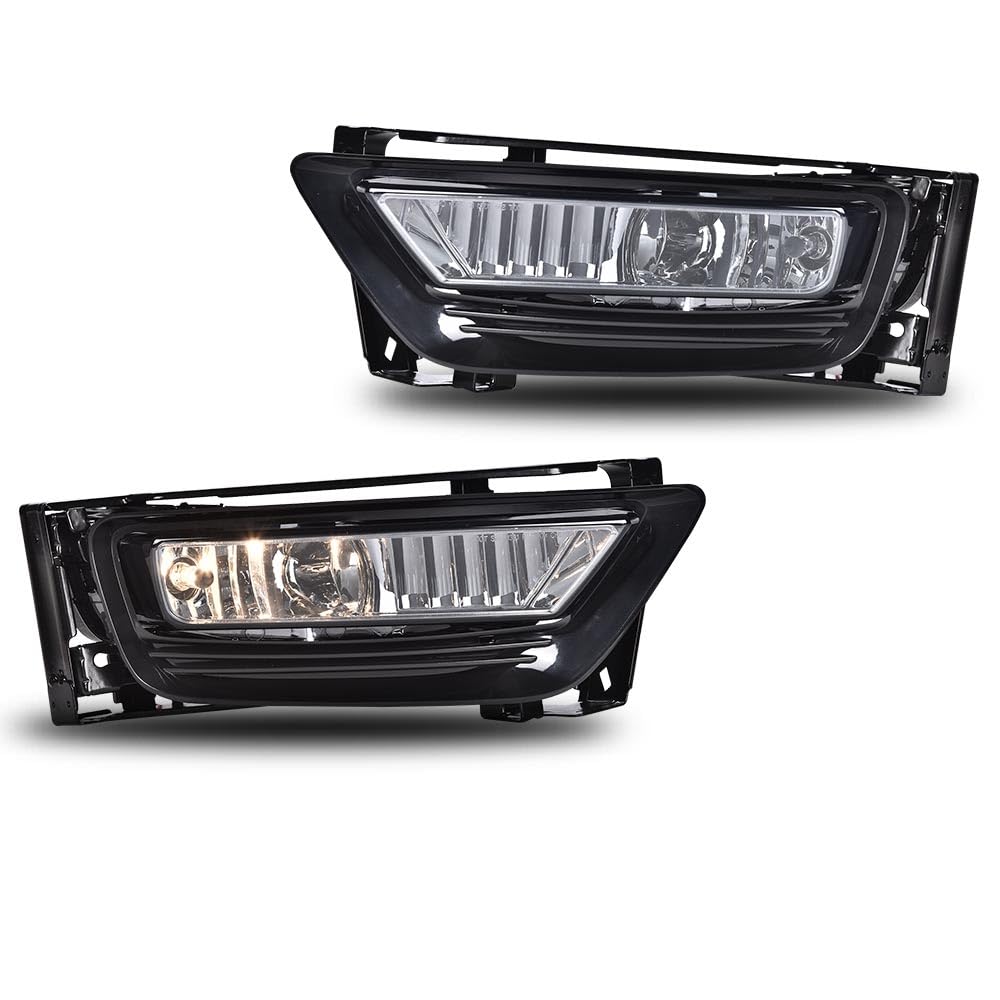 G-PLUS Fog Light Lamps W/Switch Bulbs Bezel Driver & Passenger Pair Compatible with Honda Accord Sedan 2013-2015 Not Fit 2 Door Coupe Models Not Fit Hybrid Models 33900T2AA01, 33950T2AA01 Smoky Lens