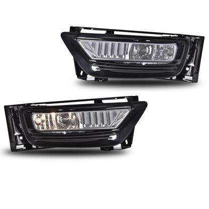 G-PLUS Fog Light Lamps W/Switch Bulbs Bezel Driver & Passenger Pair Compatible with Honda Accord Sedan 2013-2015 Not Fit 2 Door Coupe Models Not Fit Hybrid Models 33900T2AA01, 33950T2AA01 Smoky Lens