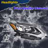 G-PLUS Headlights Assembly, Compatible with 2017 2018 2019 Nissan Rogue Right Bumper Headlamp, Clear Lens Chrome Housing Amber Reflector Bumper Headlamps