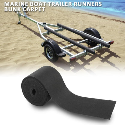 G-PLUS 12" x 75ft Boat Trailer Bunk Carpet, Outdoor Ribbed Marine Bunk Carpet Fit for Boat Trailer Runners Black