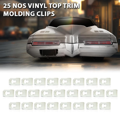 G-PLUS Top Trim Molding Clips Fits All GM Cars from 1960's Into The Late 1970's Nos Vinyl 25pcs