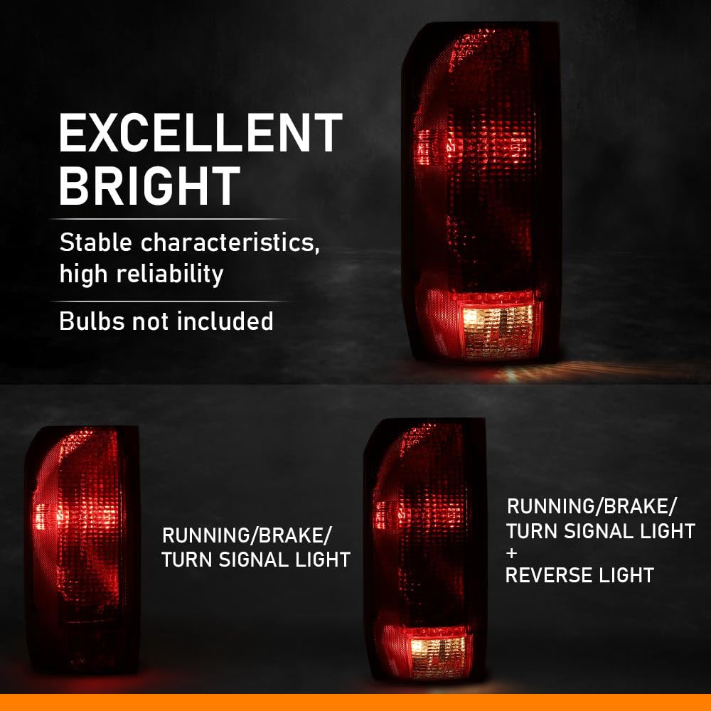 G-PLUS Red Lens Tail Lights Compatible with Truck Rear Side