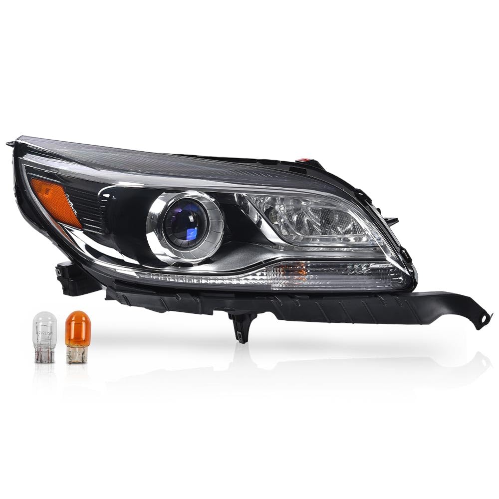 G-PLUS Headlight Assembly Compatible with Chevy Malibu Limited 2013 2014 2015 2016 Right Passenger Headlamps HID Xenon Lamp w/o D3S HID Bulb Clear Lens Black Housing,faros delanteros