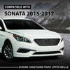 G-PLUS Front Bumper Upper Grille Grill Compatible with Hyundai Sonata 2015 2016 2017 w/o Radar Hole Chrome & Black