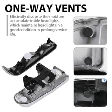 G-PLUS Headlights Assembly for Chevy S10 Blazer 1998-2004 Chrome Housing Product Image