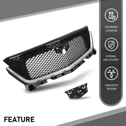 G-PLUS Front Bumper Grille Grill Compatible with Cadillac XT6 2020-2021 84758562 Black and Chrome