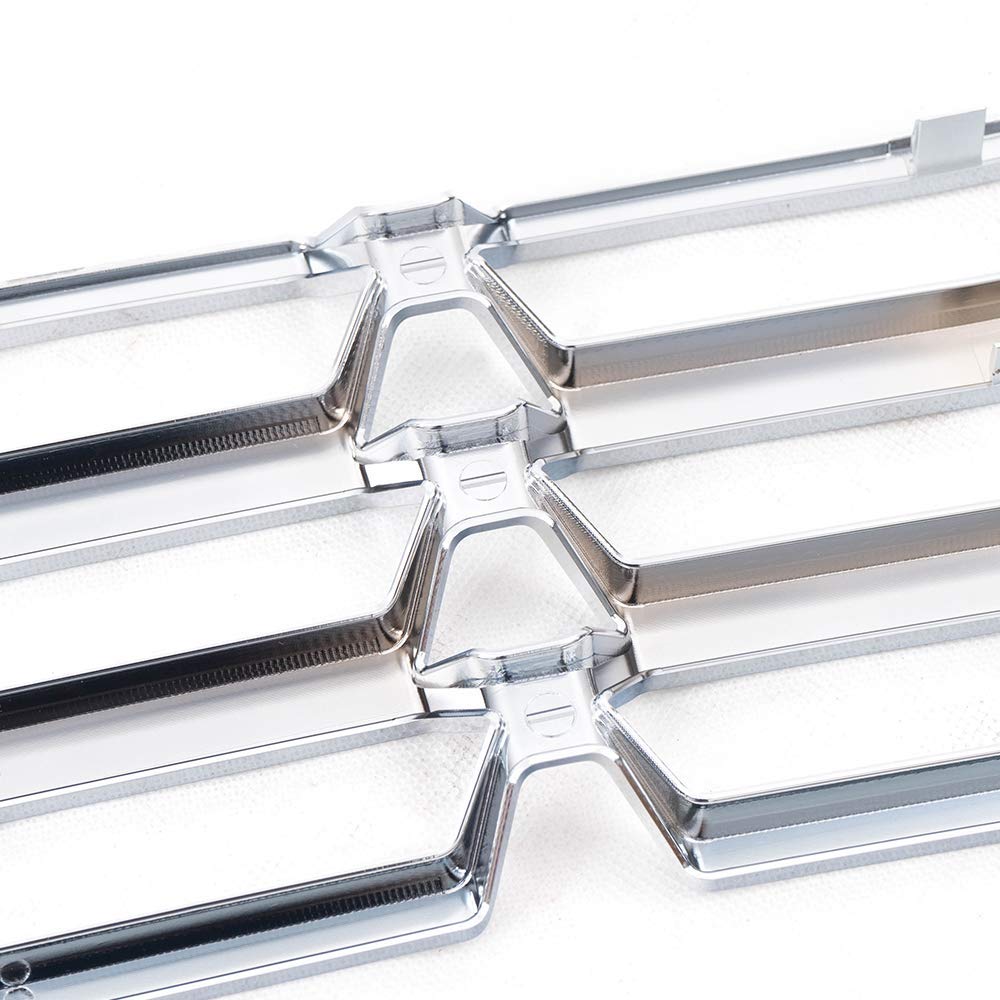 G-PLUS Grille Insert Chrome Snap On Front Lower Compatible With Chevy Silverado 1500 2016-2018 Chrome Inserts Grille