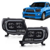 G-PLUS LED Tube Projector Headlights Headlamps W/o Bulbs Compatible with Toyota Tacoma 2005-2011 Clear Lens Black Housing Clear Reflector Driver & Passenger Side,faros delanteros