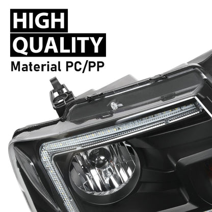 G-PLUS LED Headlights Fit Ford F150 2004-2008,Fit Lincoln Mark LT 2006-2008, NOT Fit 2004 F150 Heritage/Flareside Beds,Clear Lens Black Housing Clear ReflectorBumper Headlamps,faros delanteros