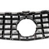 Front Bumper Upper Grille Compatible with C Class C200 C250 C300 C350 W205 2015 2016 2017 2018 AMG GT R Style Chrome Black Hood Grill (Without Camera Hole)
