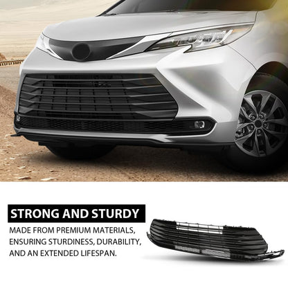 G-PLUS Front Lower Bumper Grille Grill, Compatible with Toyota Sienna LE 2021-2023, W/o Parking Sensor Hole, 5310208040, TO1036239
