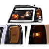 G-PLUS LED Headlights,Fit Ford F150 2004-2008/Lincoln Mark LT 2006-2008(NOT Fit 04 F150 Heritage & Flareside Beds) Clear Lens Black Housing Amber ReflectorBumper Headlamps,faros delanteros