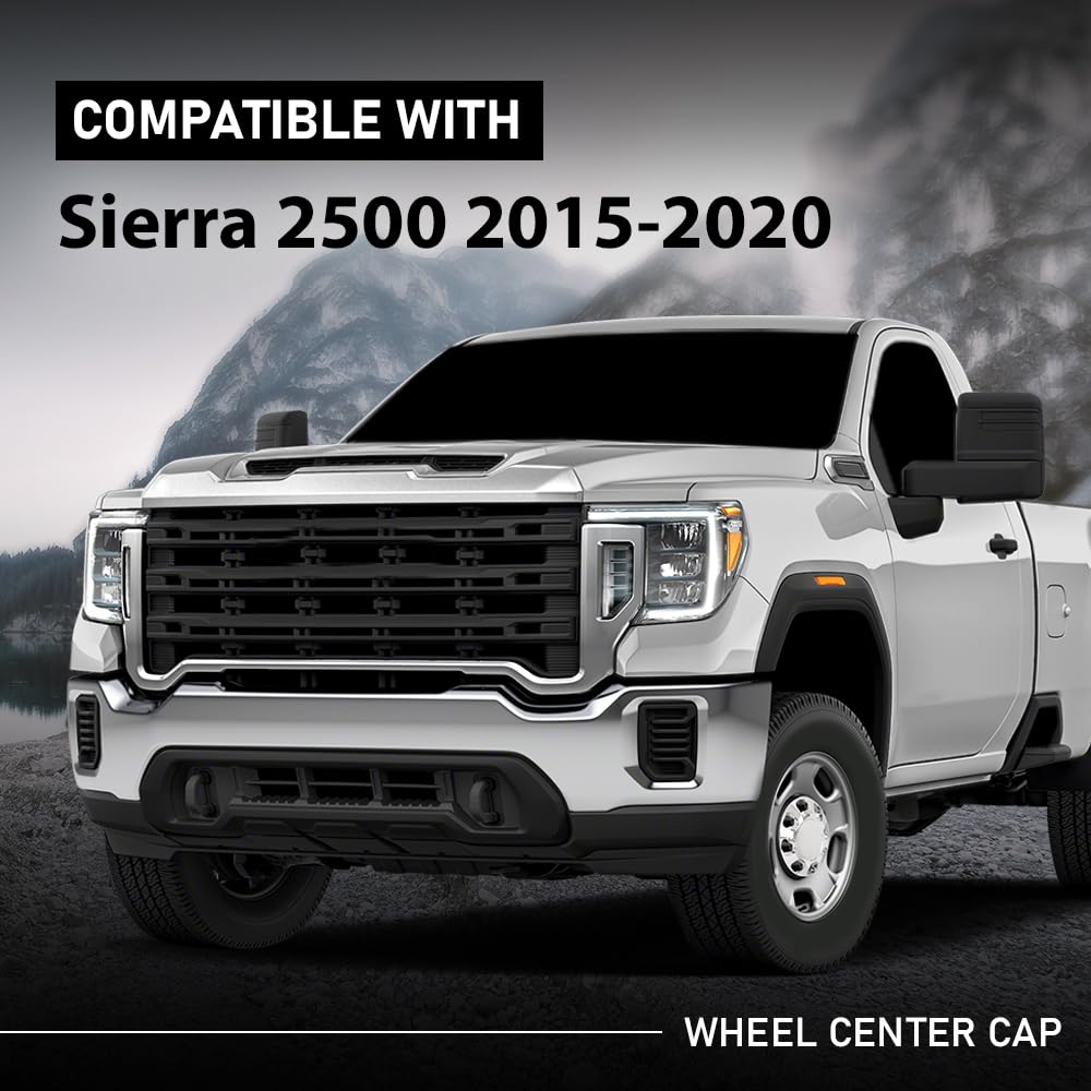 G-PLUS Wheel Center Caps Chrome 4pcs Hub Cap Compatible with GMC Sierra 2500HD 3500HD 2015-2020 22909152
