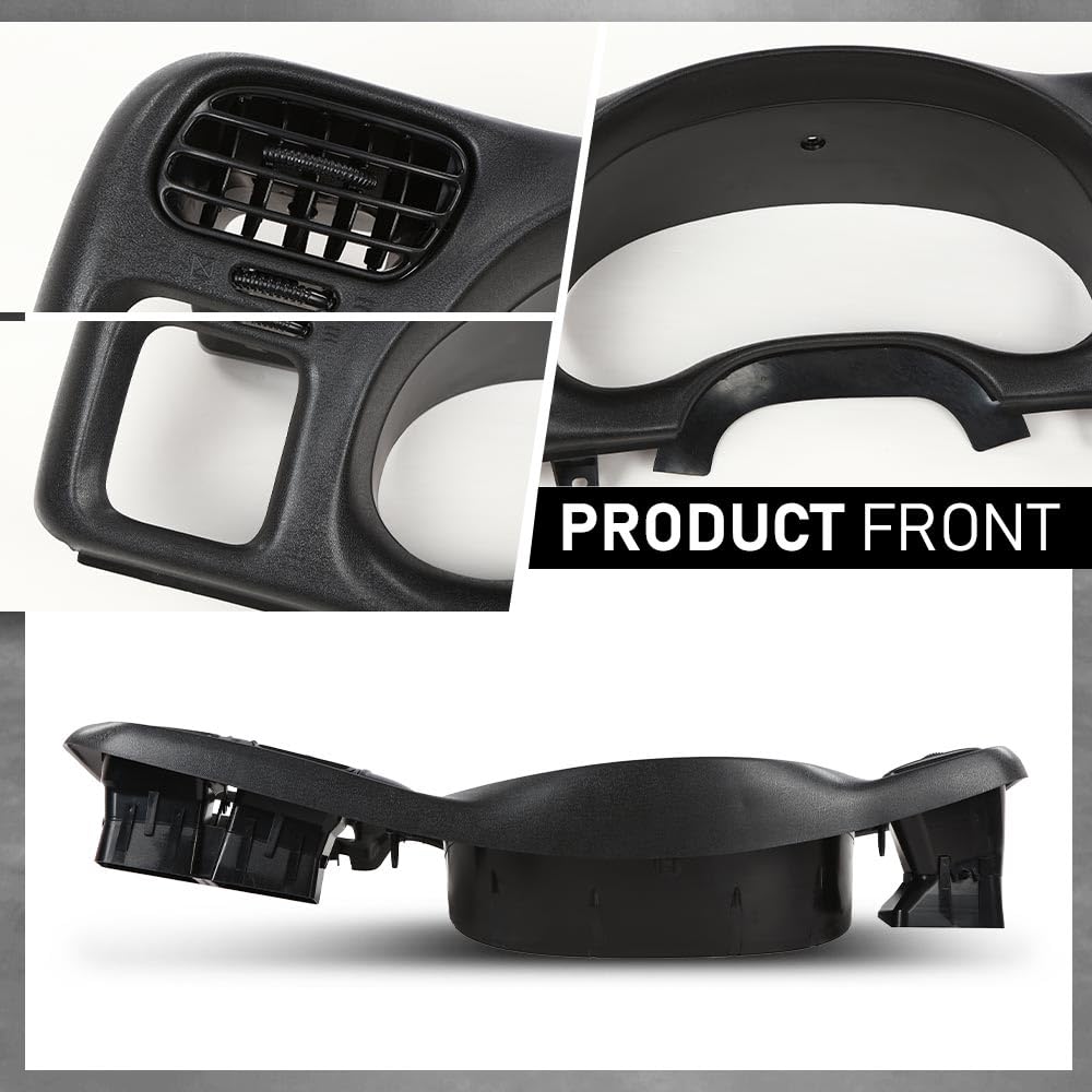 G-PLUS Cluster Dash Bezel Radio Trim Panel Double Din Compatible with Chevy Blazer S10/ GMC Jimmy Sonoma 1998-2004 (Black)