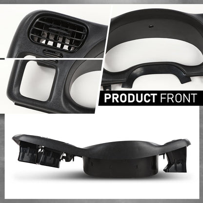 G-PLUS Cluster Dash Bezel Radio Trim Panel Double Din Compatible with Chevy Blazer S10/ GMC Jimmy Sonoma 1998-2004 (Black)