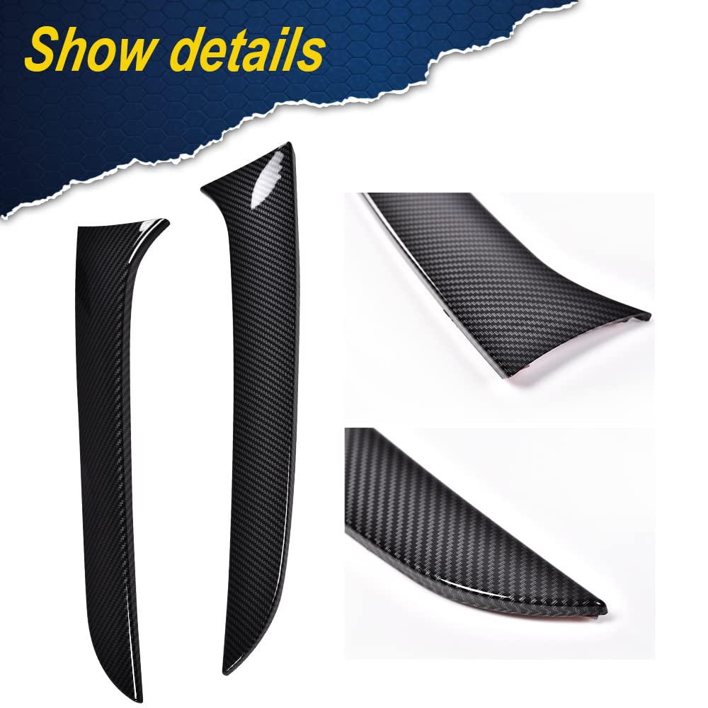 G-PLUS Rear Window Spoiler Side Wing Trim Cover Compatible with 2015-2017 BMW 1 Series F20 (Carbon Black)
